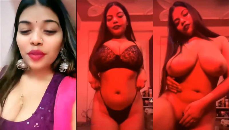 Desi Sex Bhabhi Malaika Huge Boobs Striptease XXX Big Boobs Show and Masturbating Live on Tango